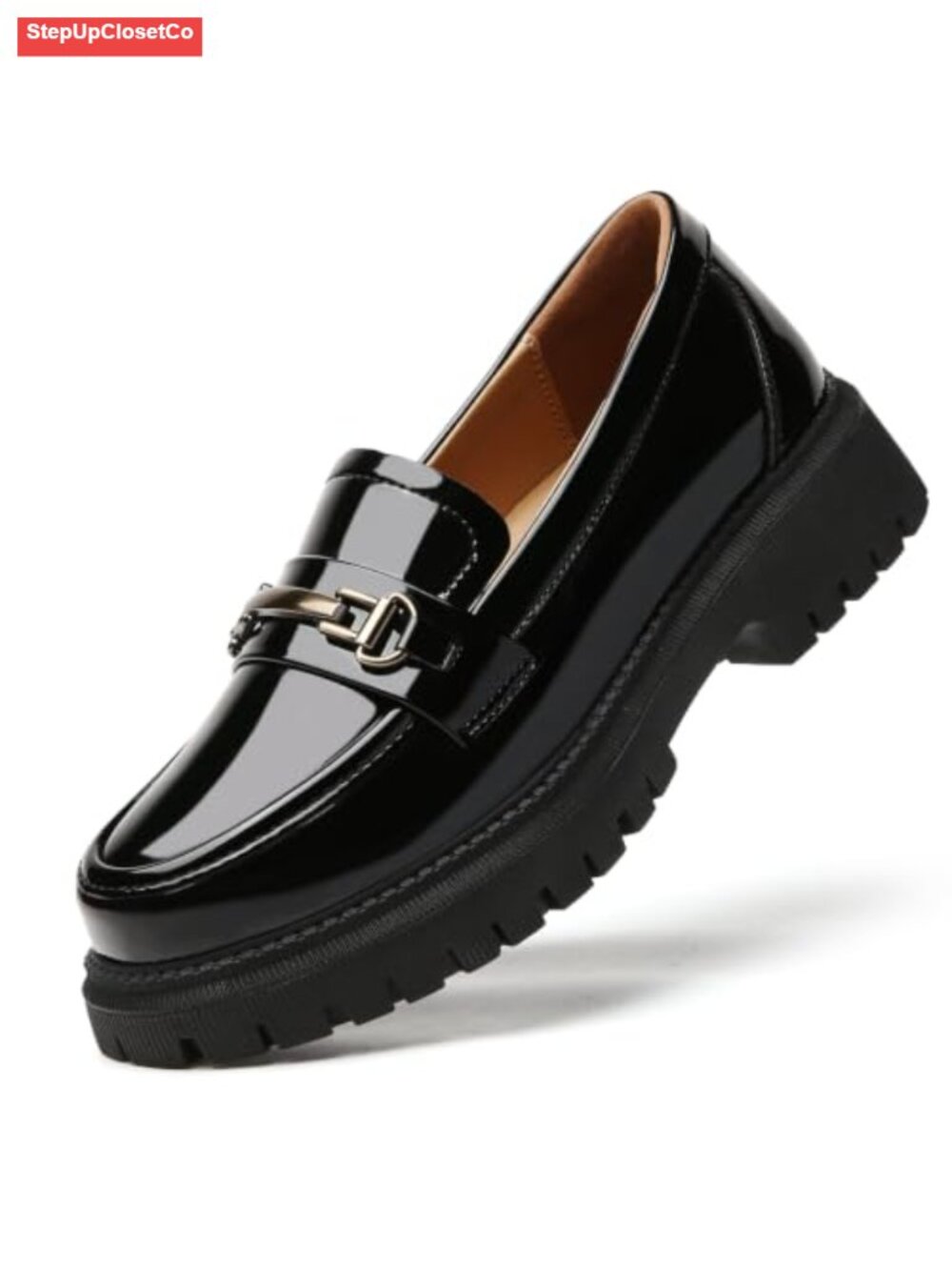 Women Leather Slip On Penny Loafers Comfort Low Heel Work Casual Shoes
